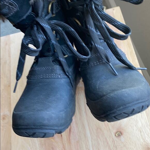 KHOMBU Slope winter boot faux fur black snow school chores size 6 warm commute - Picture 10 of 10